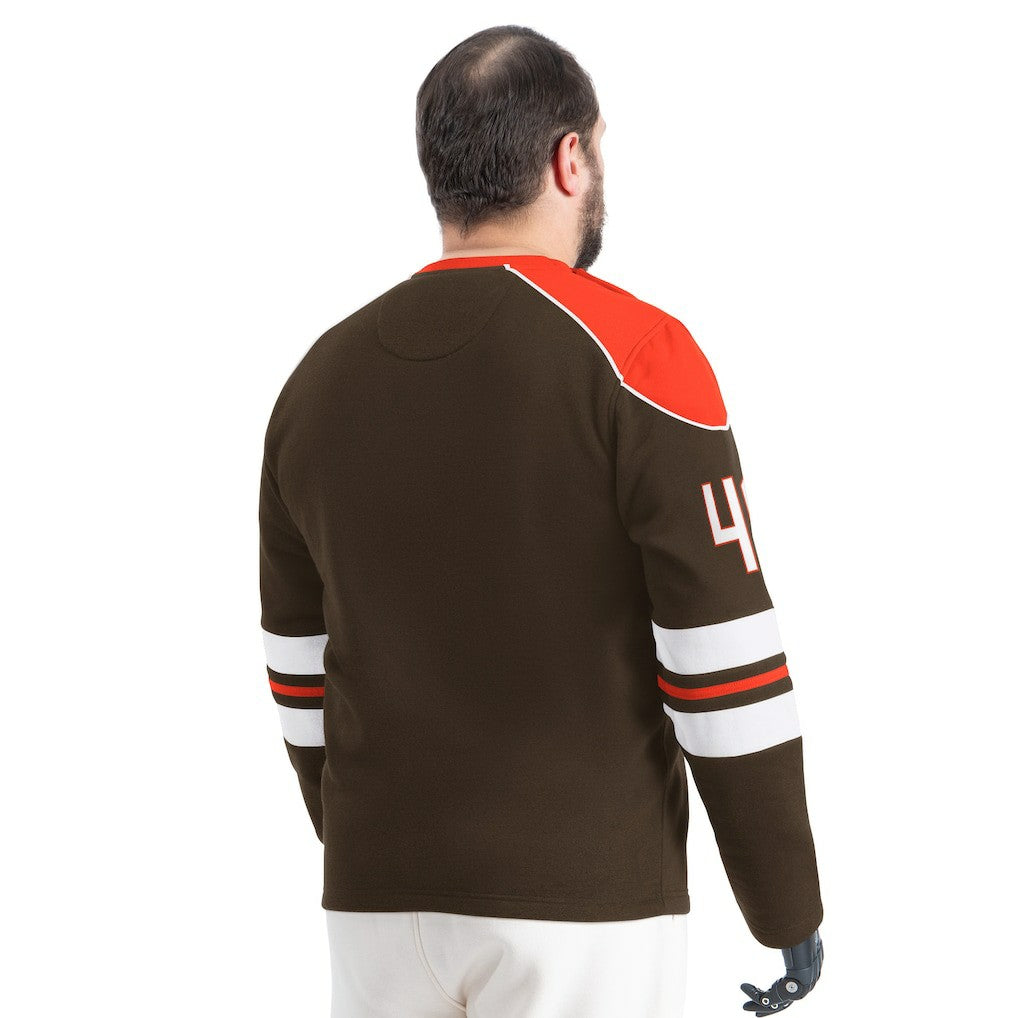 Cleveland Browns G-III Sports by Carl Banks Adaptive Lord Stanley Crewneck Sweatshirt Brown - NFL