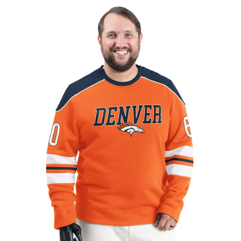 Denver Broncos G-III Sports by Carl Banks Adaptive Lord Stanley Crewneck Sweatshirt Orange - NFL