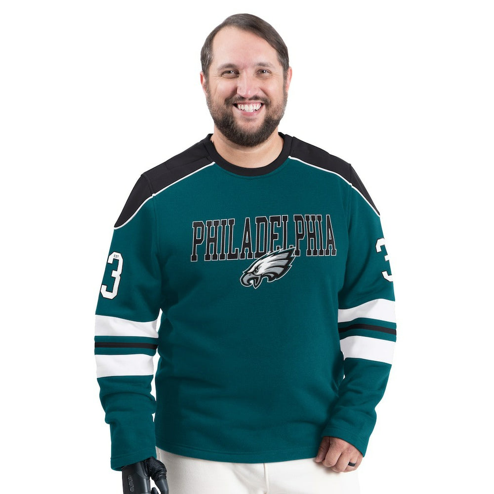 Philadelphia Eagles G-III Sports by Carl Banks Adaptive Lord Stanley Crewneck Sweatshirt Midnight Green - NFL