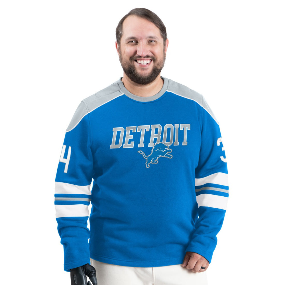 Detroit Lions G-III Sports by Carl Banks Adaptive Lord Stanley Crewneck Sweatshirt Blue - NFL