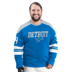 Detroit Lions G-III Sports by Carl Banks Adaptive Lord Stanley Crewneck Sweatshirt Blue - NFL