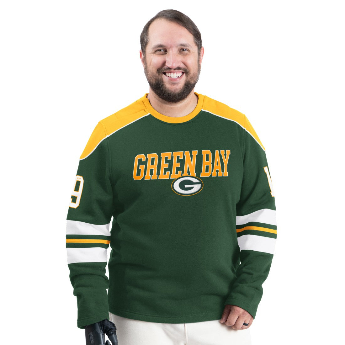 Green Bay Packers G-III Sports by Carl Banks Adaptive Lord Stanley Crewneck Sweatshirt Green - NFL
