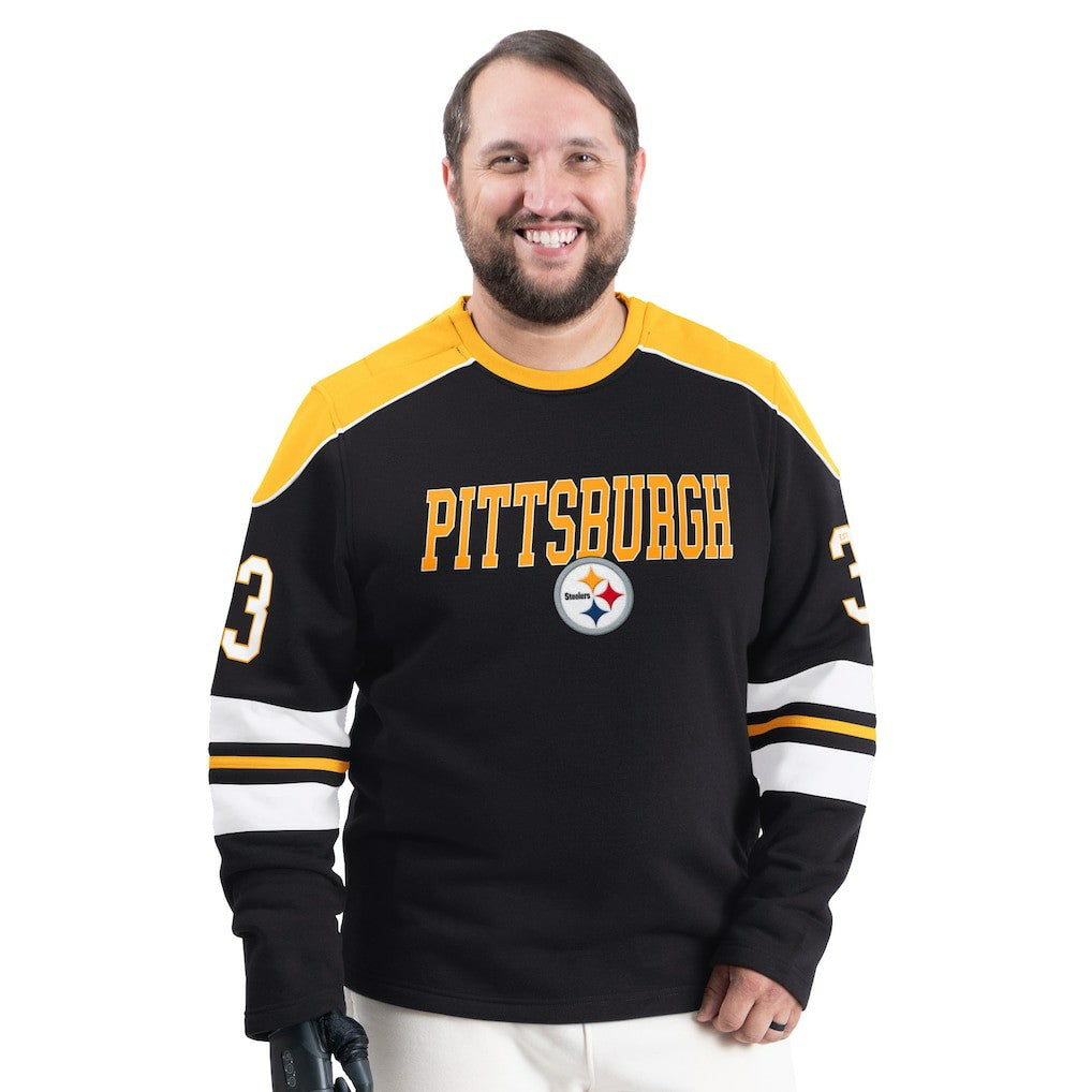 Pittsburgh Steelers G-III Sports by Carl Banks Adaptive Lord Stanley Crewneck Sweatshirt Black - NFL