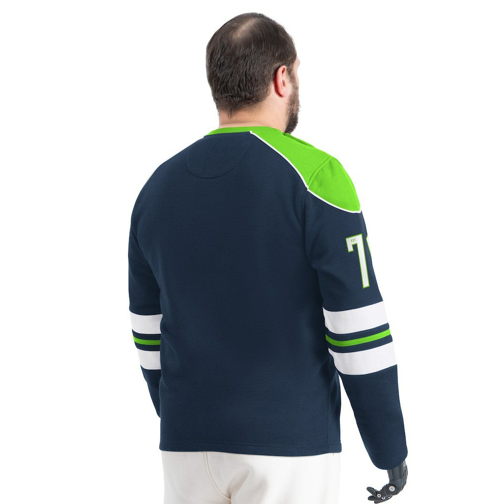 Seattle Seahawks G-III Sports by Carl Banks Adaptive Lord Stanley Crewneck Sweatshirt College Navy - NFL