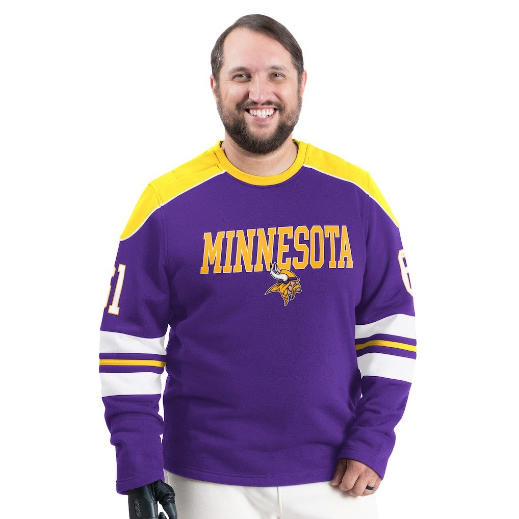 Minnesota Vikings G-III Sports by Carl Banks Adaptive Lord Stanley Crewneck Sweatshirt Purple - NFL
