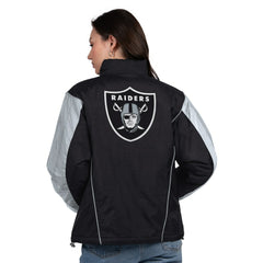 Las Vegas Raiders Starter Women's Thursday Night Gridiron Half-Zip Jacket Black/Silver - NFL