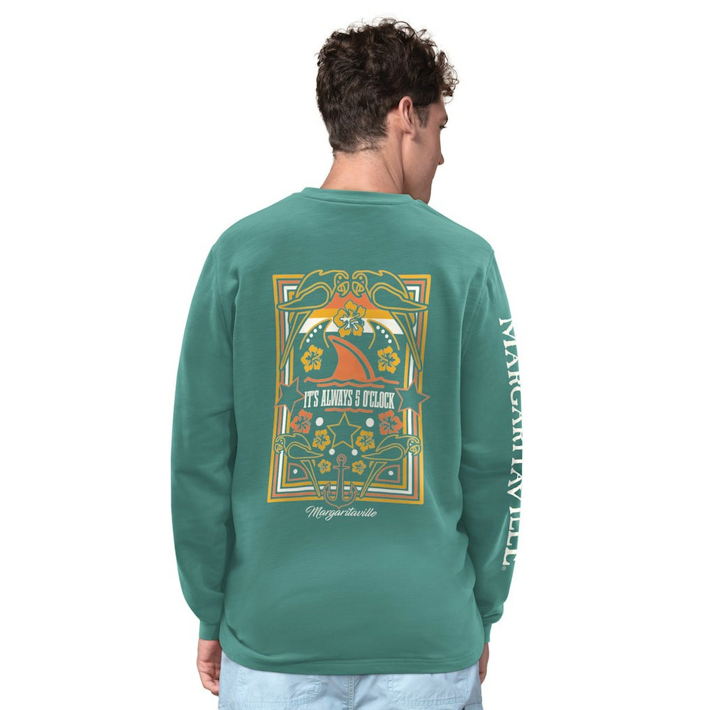 Green Bay Packers Margaritaville Five O'Clock Henley Long Sleeve T-Shirt Green - NFL