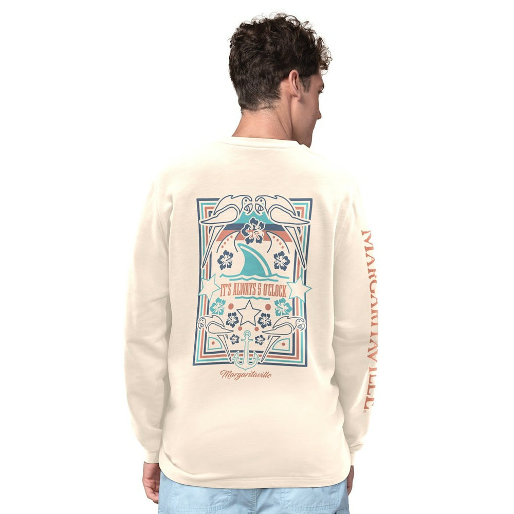 Las Vegas Raiders Margaritaville Five O'Clock Henley Long Sleeve T-Shirt Cream - NFL