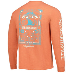 Cincinnati Bengals Margaritaville Five O'Clock Henley Long Sleeve T-Shirt Coral - NFL