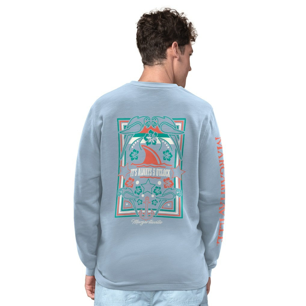 Buffalo Bills Margaritaville Five O'Clock Henley Long Sleeve T-Shirt Light Blue - NFL