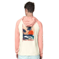 Chicago Bears Margaritaville Sand, Sea, Sunsets Long-Sleeve Rashguard Hoodie Pullover -Cream/Amber - NFL