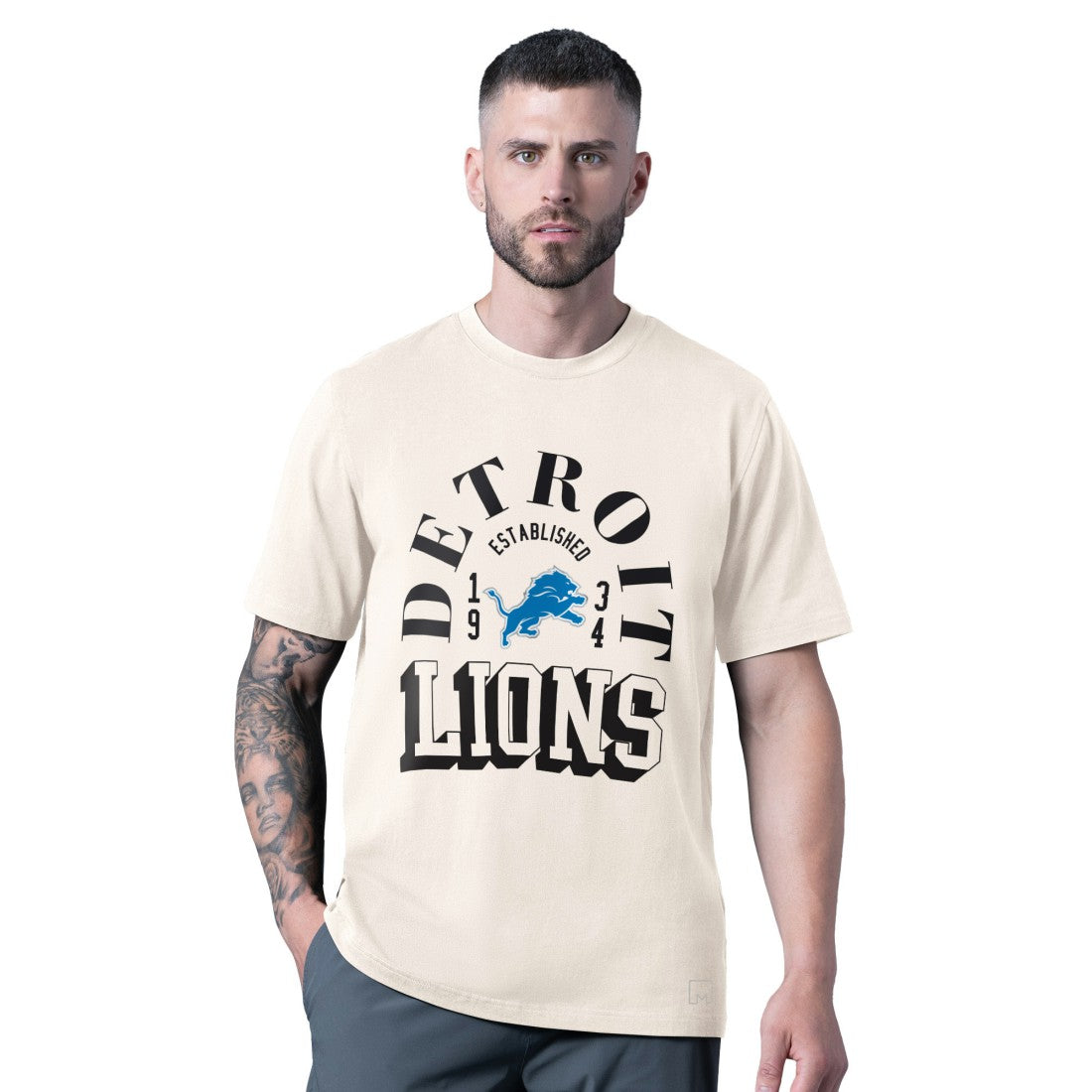 Detroit Lions MSX by Michael Strahan Whiteout Vintage T-Shirt White - NFL