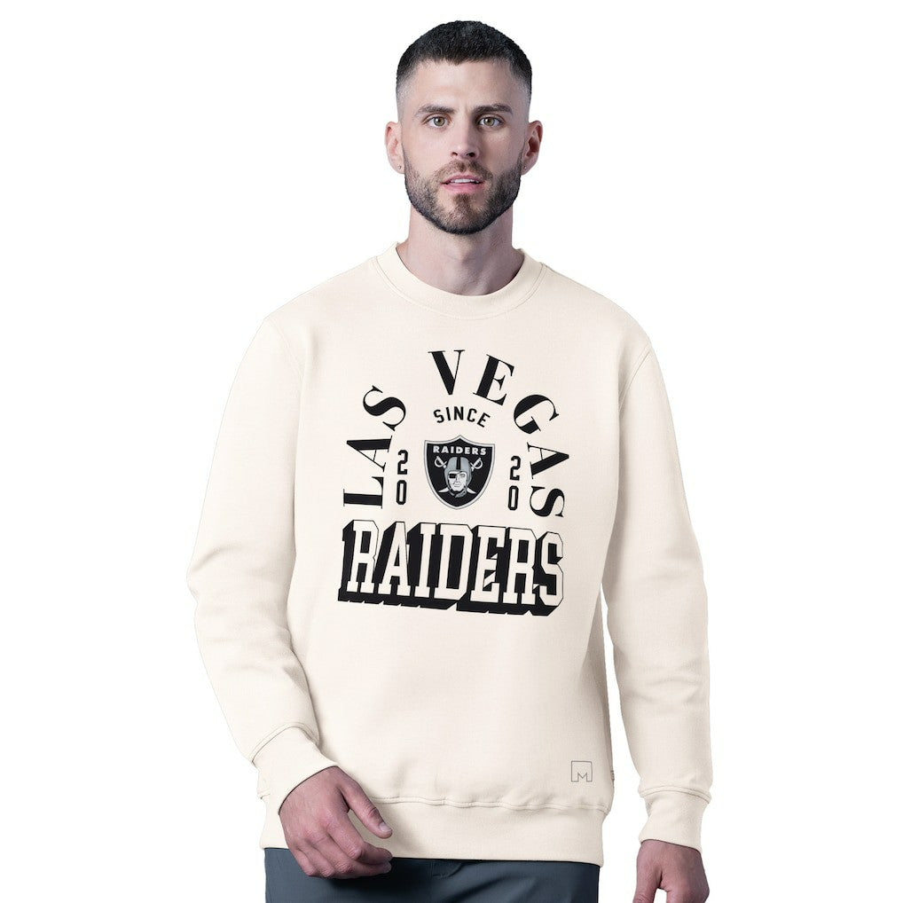 Las Vegas Raiders MSX by Michael Strahan Whiteout Tri-Blend Sweatshirt White - NFL