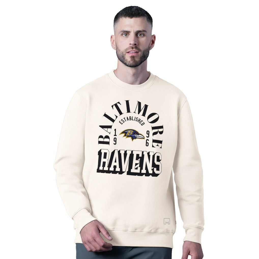 Baltimore Ravens MSX by Michael Strahan Whiteout Tri-Blend Sweatshirt White - NFL
