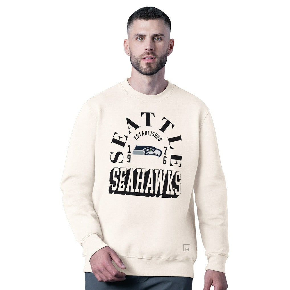 Seattle Seahawks MSX by Michael Strahan Whiteout Tri-Blend Sweatshirt White - NFL