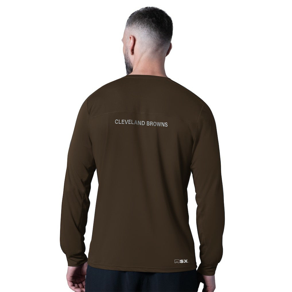 Cleveland Browns MSX by Michael Strahan Forward Long-Sleeve T-Shirt Brown - NFL