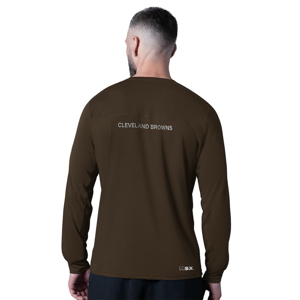 Cleveland Browns MSX by Michael Strahan Forward Long-Sleeve T-Shirt Brown - NFL