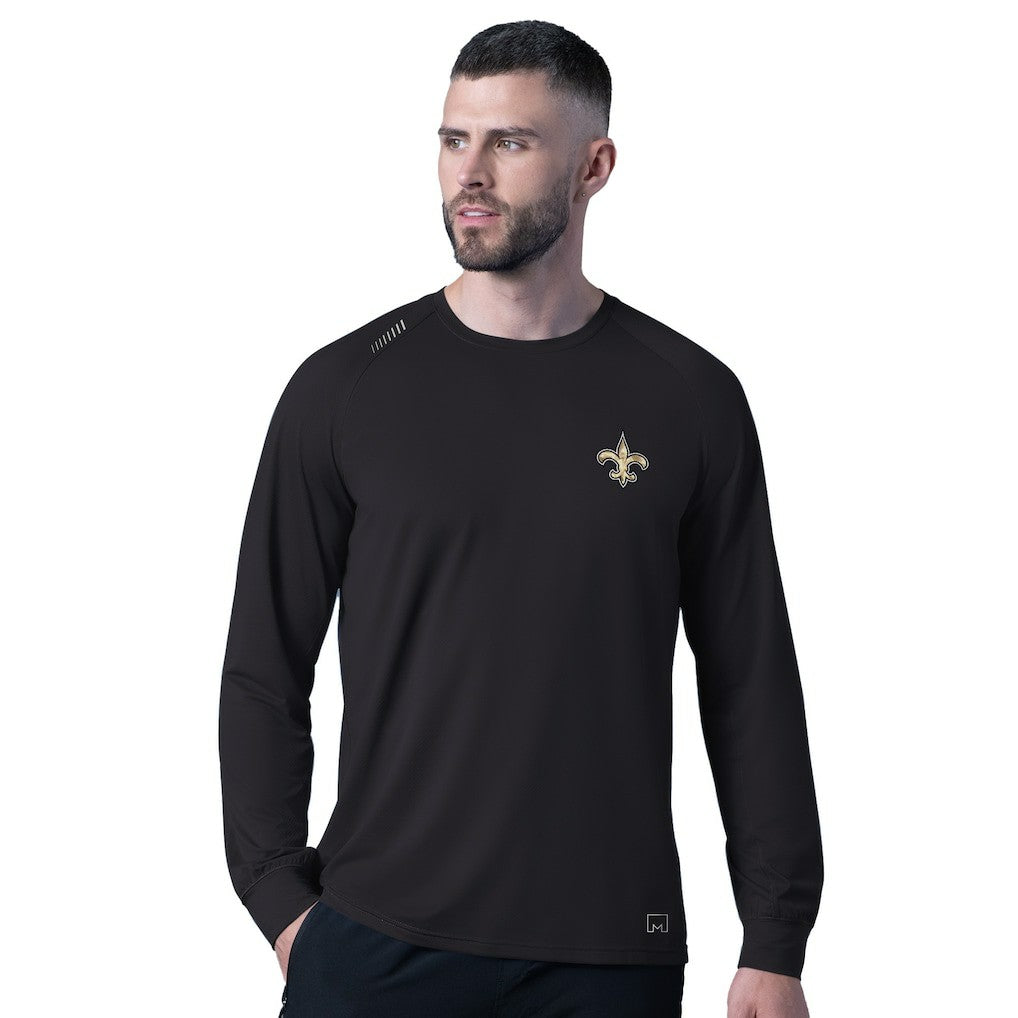 New Orleans Saints MSX by Michael Strahan Forward Long-Sleeve T-Shirt Black - NFL
