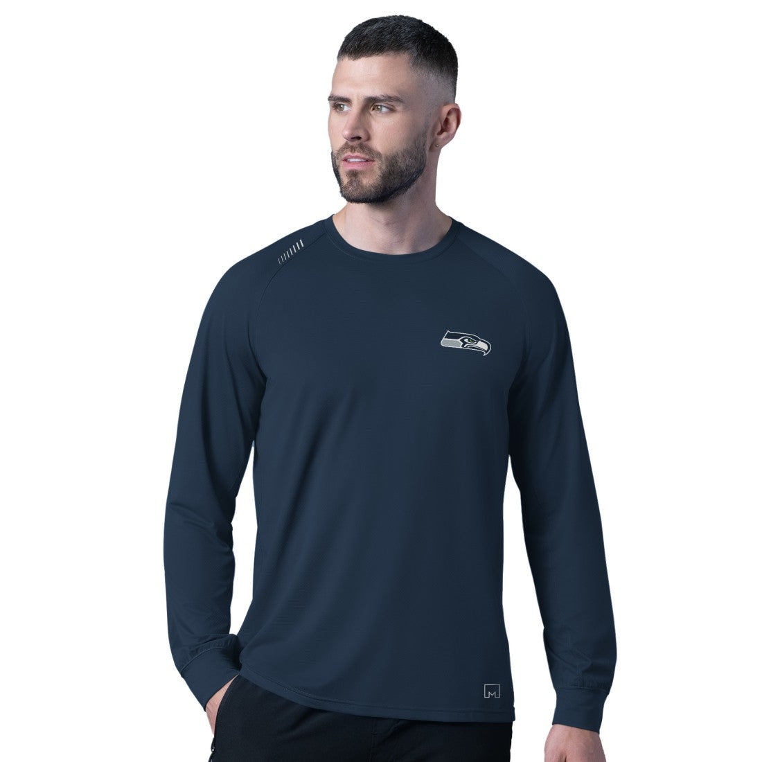 Seattle Seahawks MSX by Michael Strahan Forward Long-Sleeve T-Shirt Navy - NFL