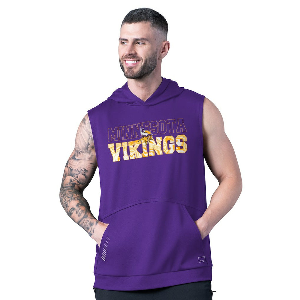 Minnesota Vikings MSX by Michael Strahan Tri-Blend Rebound Sleeveless Hoodie Purple - NFL