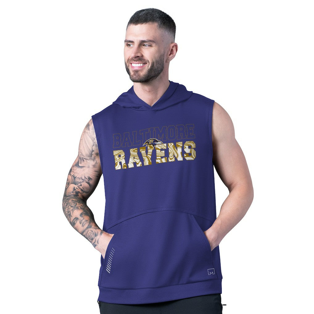 Baltimore Ravens MSX by Michael Strahan Tri-Blend Rebound Sleeveless Hoodie Purple - NFL