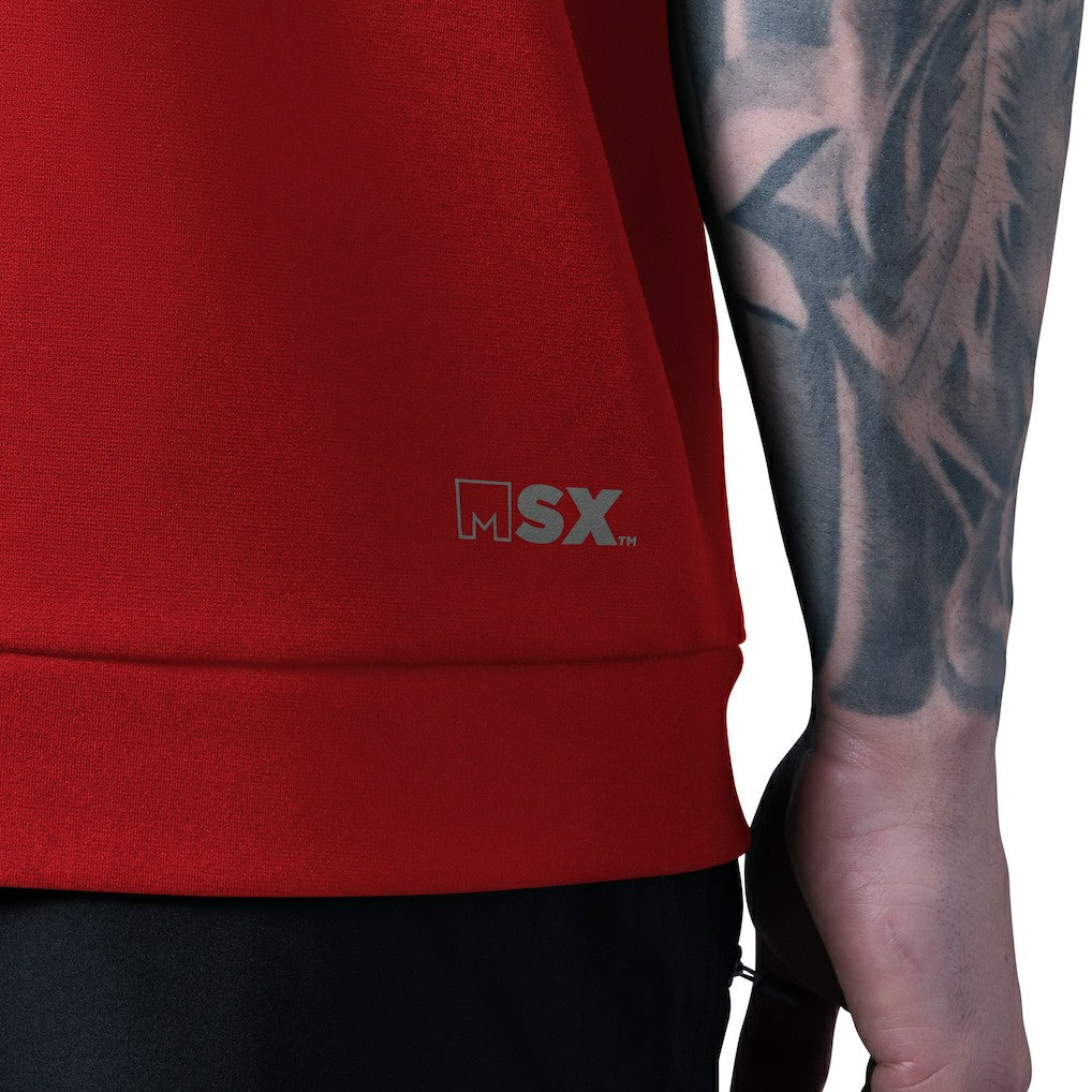 San Francisco 49ers MSX by Michael Strahan Tri-Blend Rebound Sleeveless Hoodie Scarlet - NFL
