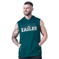 Philadelphia Eagles MSX by Michael Strahan Tri-Blend Rebound Sleeveless Hoodie Green - NFL