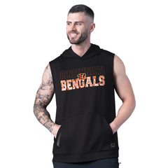 Cincinnati Bengals MSX by Michael Strahan Tri-Blend Rebound Sleeveless Hoodie Black - NFL