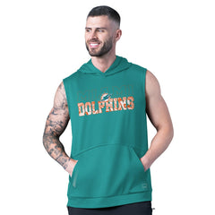 Miami Dolphins MSX by Michael Strahan Tri-Blend Rebound Sleeveless Hoodie Aqua - NFL