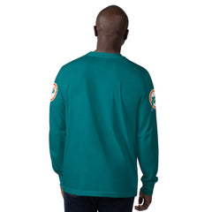 Miami Dolphins Starter Extreme Clutch Hit Vintage Logo Long Sleeve T-Shirt Aqua - NFL