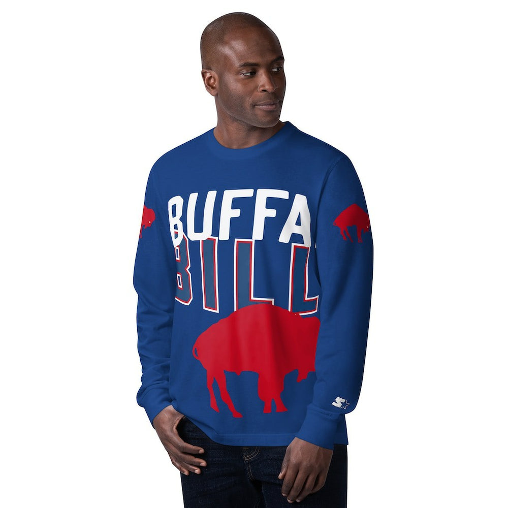 Buffalo Bills Starter Extreme Clutch Hit Vintage Logo Long Sleeve T-Shirt Royal - NFL