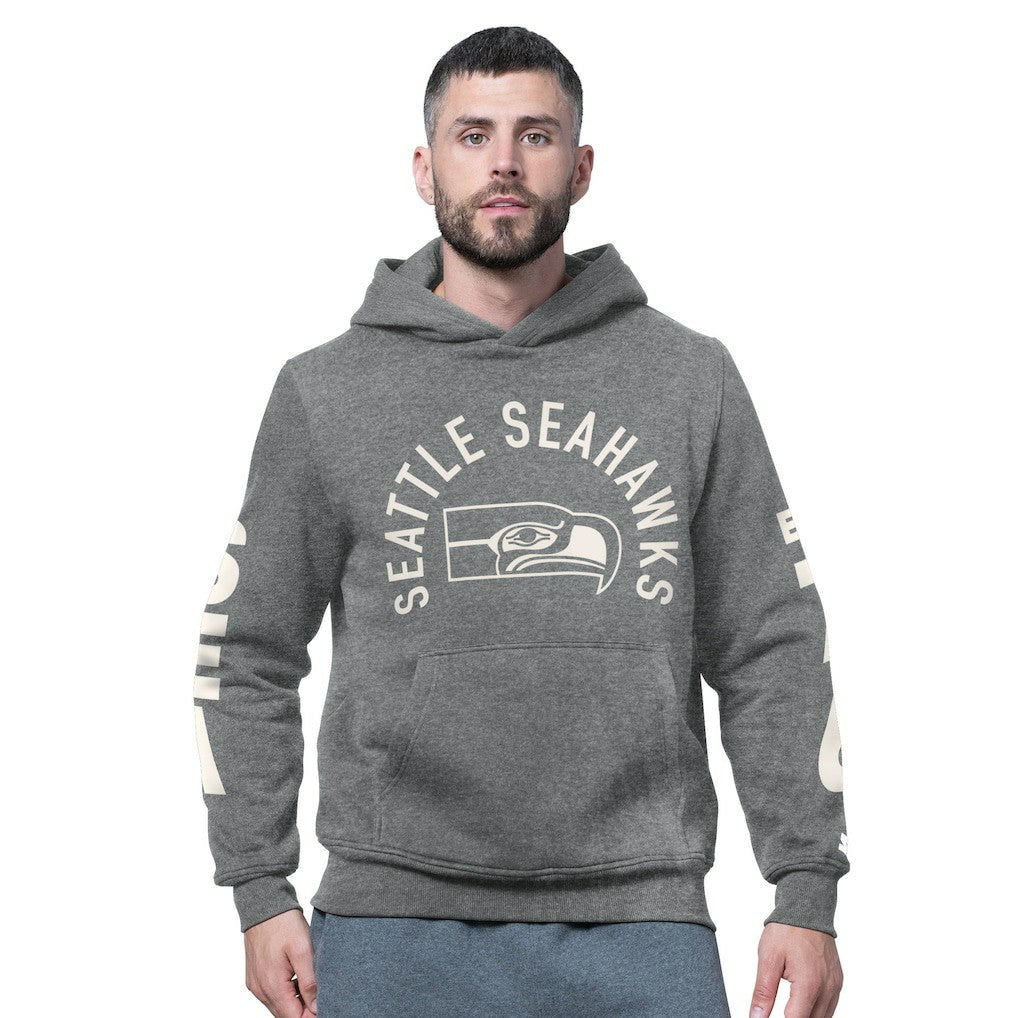 Seattle Seahawks Starter Handoff Vintage Logo Fleece Hoodie Sweatshirt Charcoal - NFL