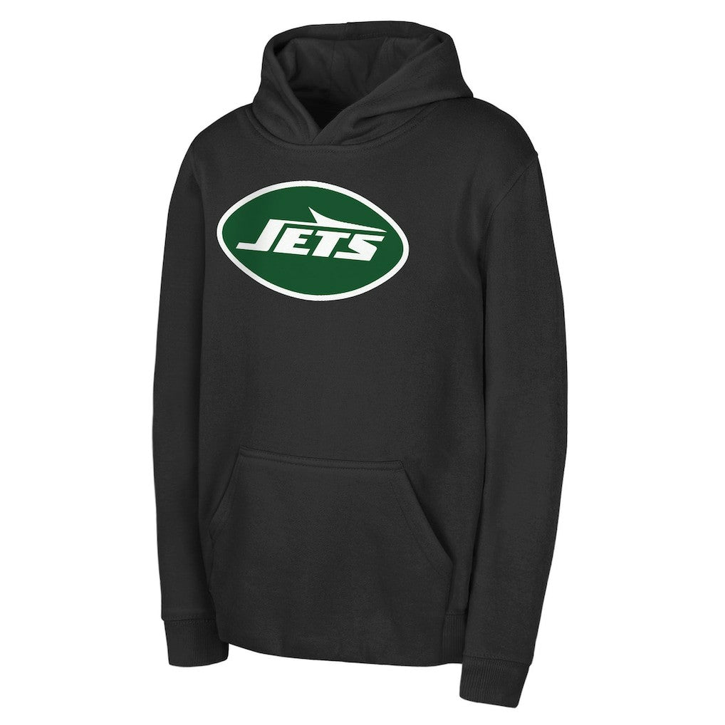 New York Jets Youth Team Logo Pullover Hoodie Black - NFL