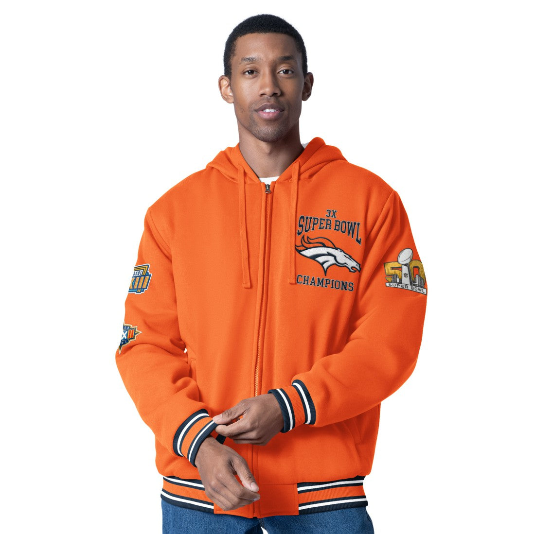 Denver Broncos G-III Sports by Carl Banks Power Forward Commemorative Full-Zip Hooded Jacket Orange - NFL