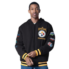 Pittsburgh Steelers G-III Sports by Carl Banks Power Forward Commemorative Full-Zip Hooded Jacket Black - NFL