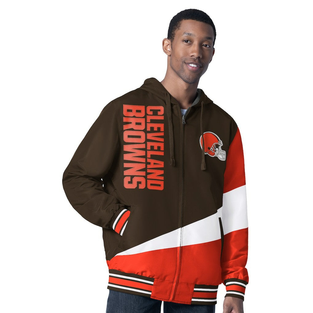 Cleveland Browns G-III Sports by Carl Banks Dual Threat Reversable Full-Zip Hooded Jacket Brown/Charcoal - NFL