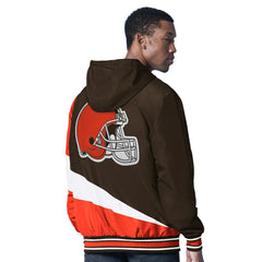 Cleveland Browns G-III Sports by Carl Banks Dual Threat Reversable Full-Zip Hooded Jacket Brown/Charcoal - NFL