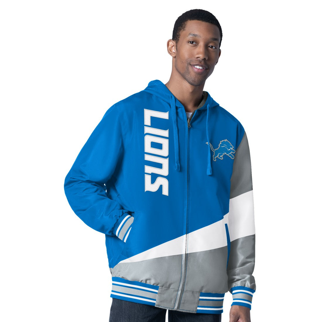 Detroit Lions G-III Sports by Carl Banks Dual Threat Reversable Full-Zip Hooded Jacket Blue/Charcoal - NFL