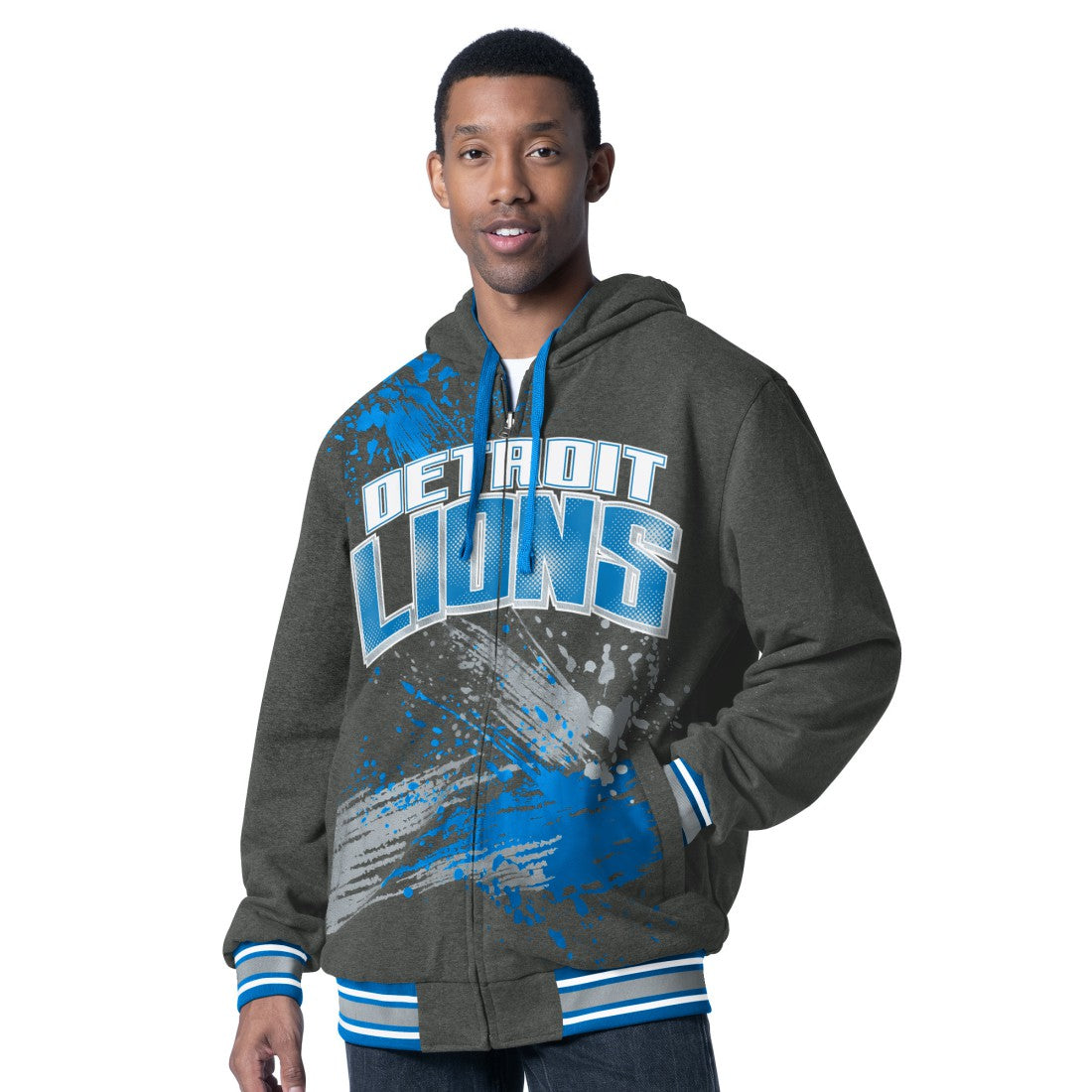 Detroit Lions G-III Sports by Carl Banks Dual Threat Reversable Full-Zip Hooded Jacket Blue/Charcoal - NFL