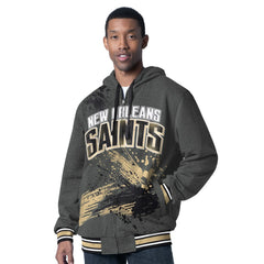 New Orleans Saints G-III Sports by Carl Banks Dual Threat Reversable Full-Zip Hooded Jacket Black/Charcoal - NFL
