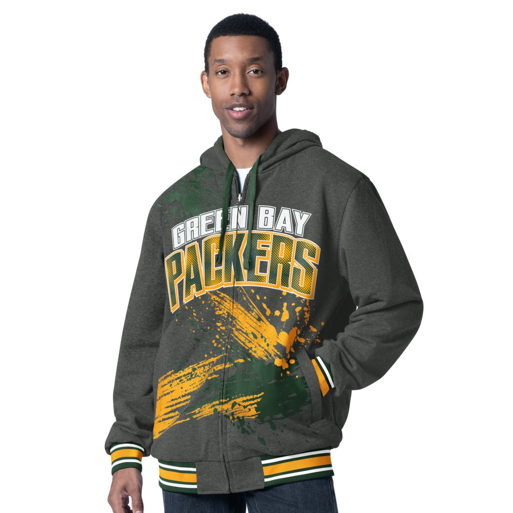 Green Bay Packers G-III Sports by Carl Banks Dual Threat Reversable Full-Zip Hooded Jacket Green/Charcoal - NFL
