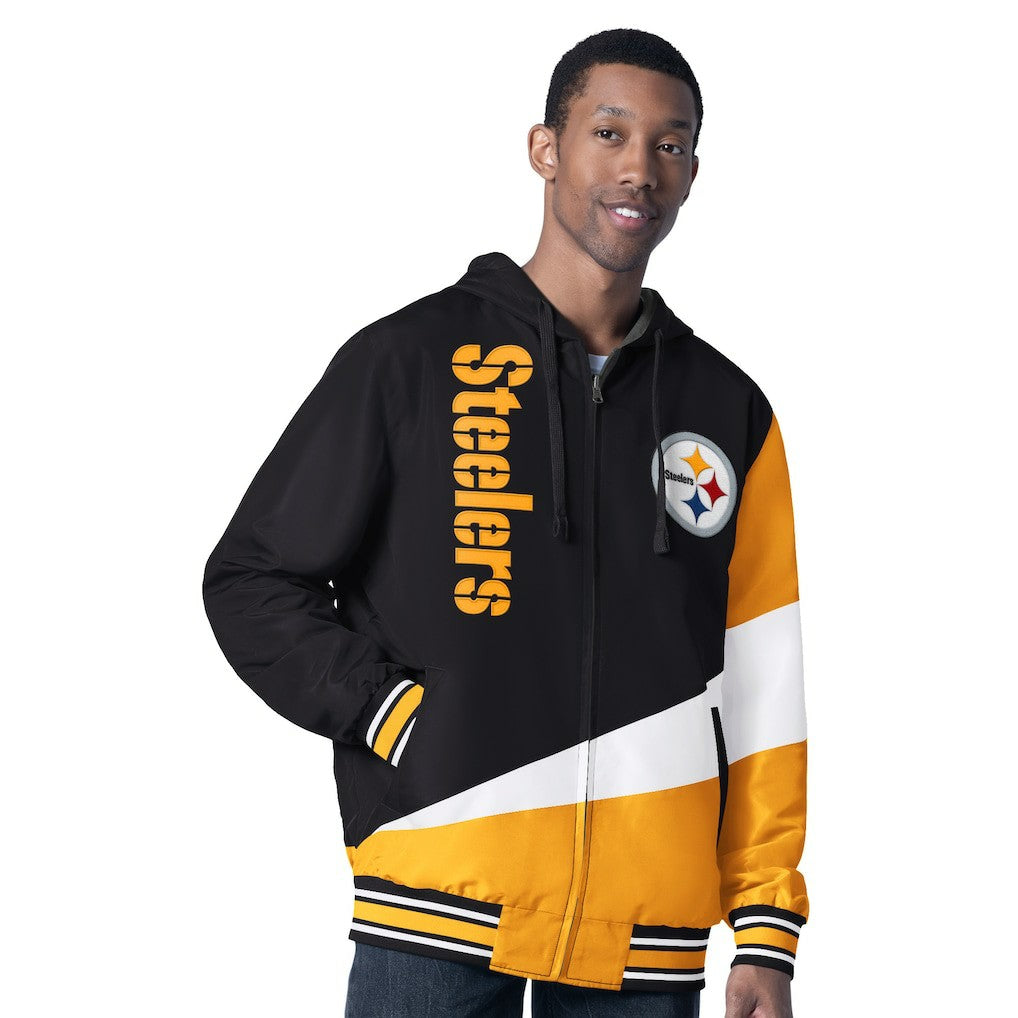 Pittsburgh Steelers G-III Sports by Carl Banks Dual Threat Reversable Full-Zip Hooded Jacket Black/Charcoal - NFL