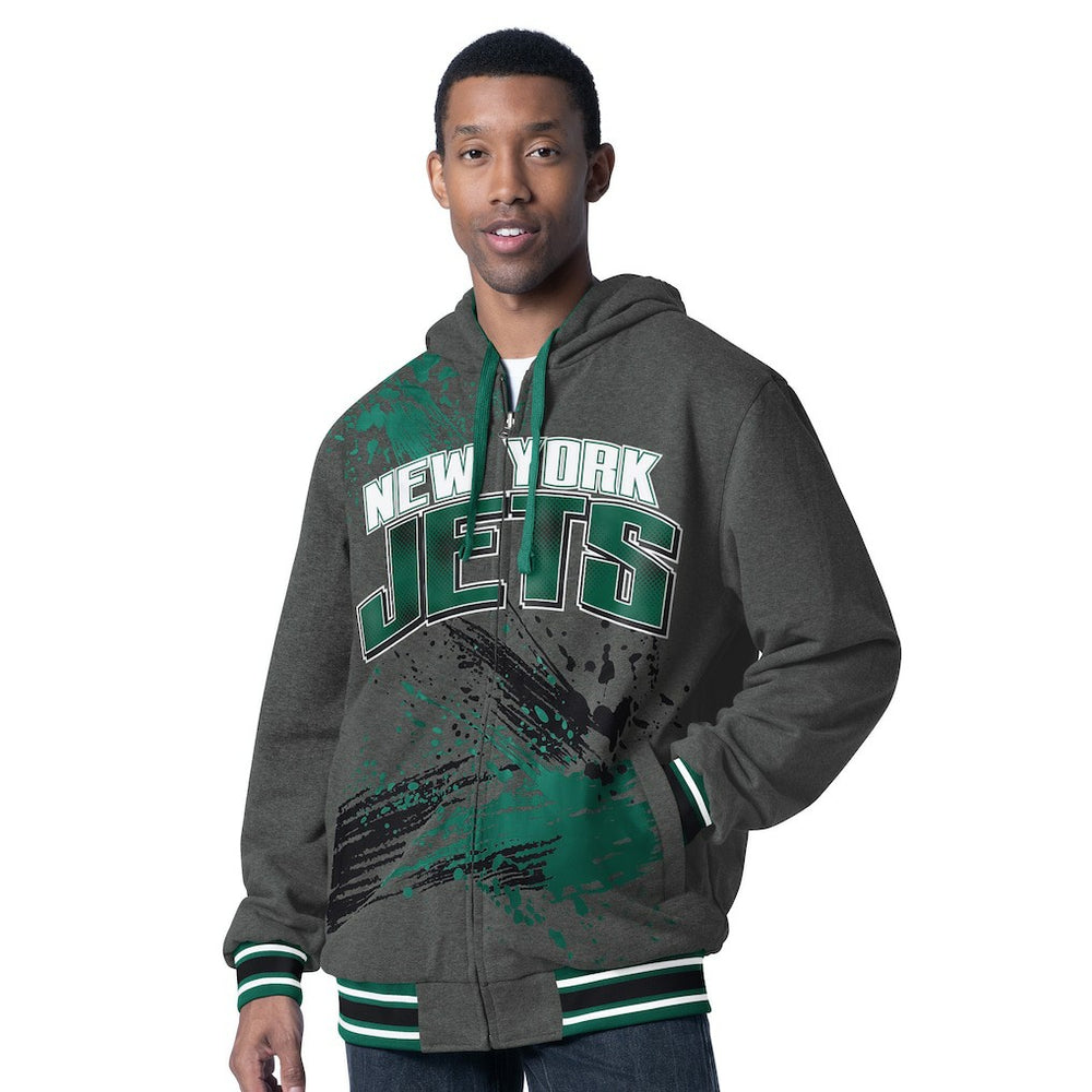 New York Jets G-III Sports by Carl Banks Dual Threat Reversable Full-Zip Hooded Jacket Green/Charcoal - NFL