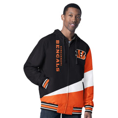 Cincinnati Bengals G-III Sports by Carl Banks Dual Threat Reversable Full-Zip Hooded Jacket Black/Charcoal - NFL