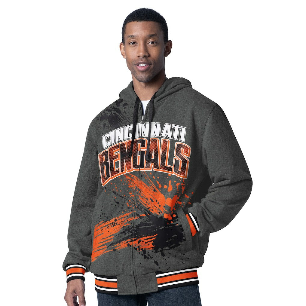 Cincinnati Bengals G-III Sports by Carl Banks Dual Threat Reversable Full-Zip Hooded Jacket Black/Charcoal - NFL