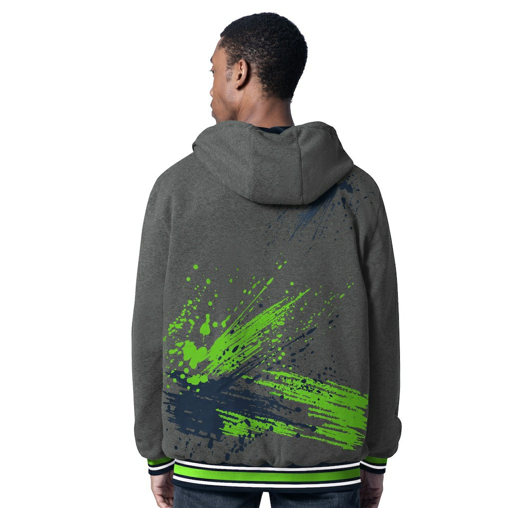 Seattle Seahawks G-III Sports by Carl Banks Dual Threat Reversable Full-Zip Hooded Jacket College Navy/Charcoal - NFL