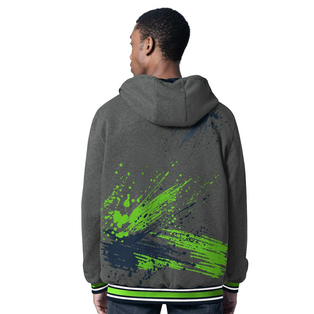 Seattle Seahawks G-III Sports by Carl Banks Dual Threat Reversable Full-Zip Hooded Jacket College Navy/Charcoal - NFL