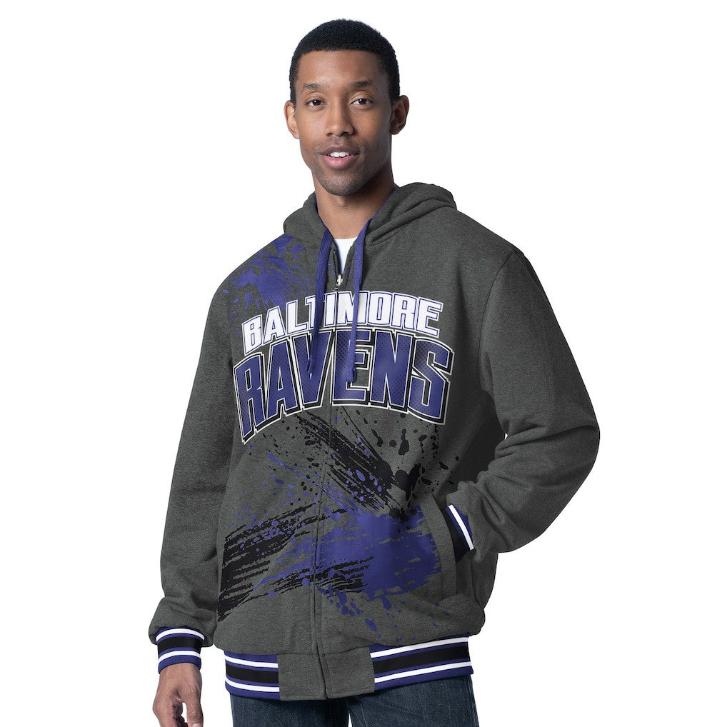 Baltimore Ravens G-III Sports by Carl Banks Dual Threat Reversable Full-Zip Hooded Jacket Purple/Charcoal - NFL