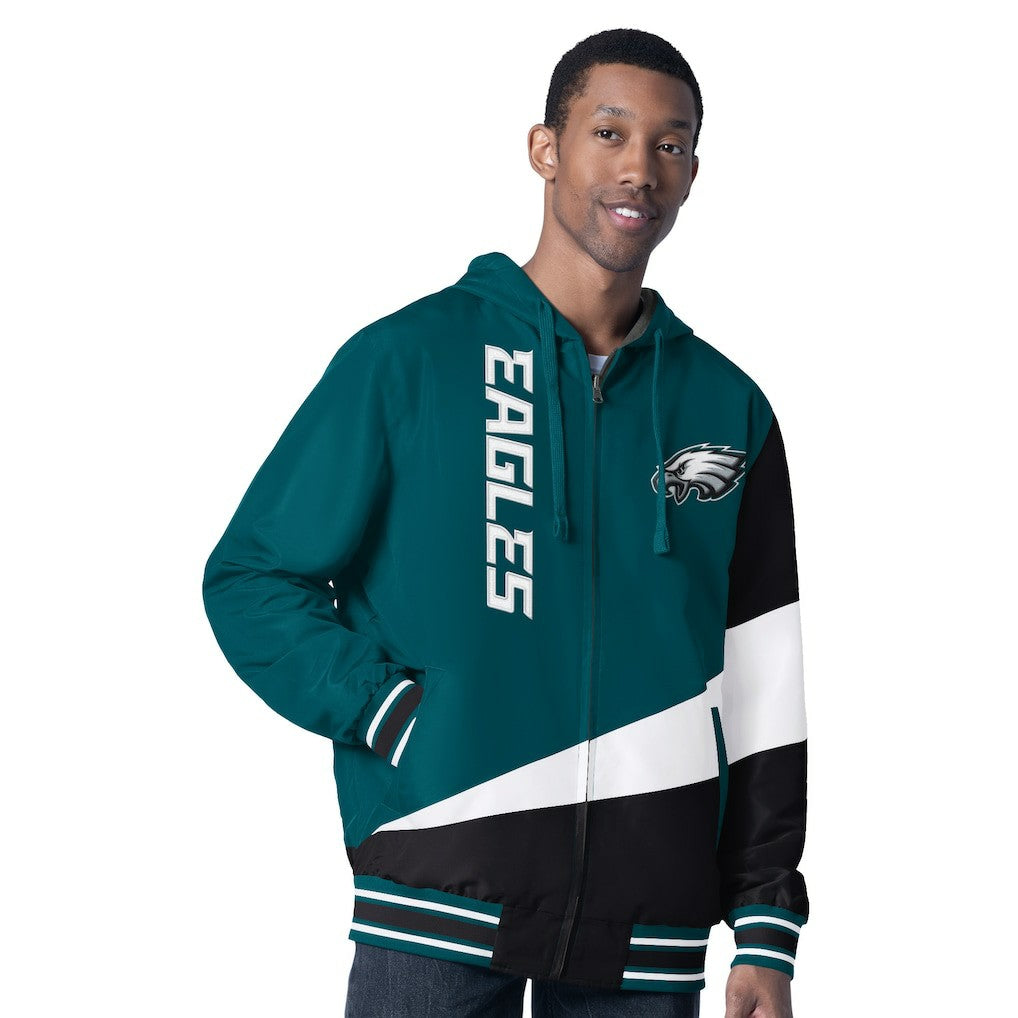 Philadelphia Eagles G-III Sports by Carl Banks Dual Threat Reversable Full-Zip Hooded Jacket Midnight Green/Charcoal - NFL