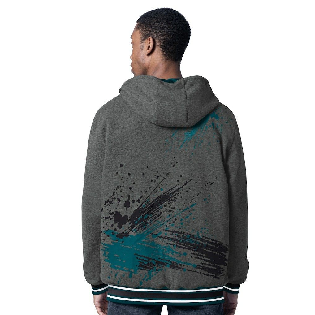 Philadelphia Eagles G-III Sports by Carl Banks Dual Threat Reversable Full-Zip Hooded Jacket Midnight Green/Charcoal - NFL